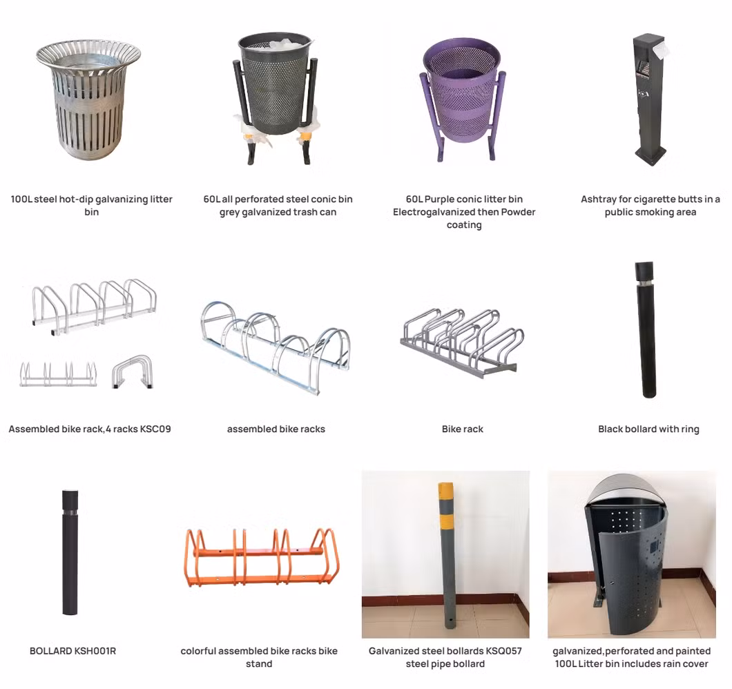 High Quality Steel Trash Receptacle for Outdoor Public Spaces Garbage Bin