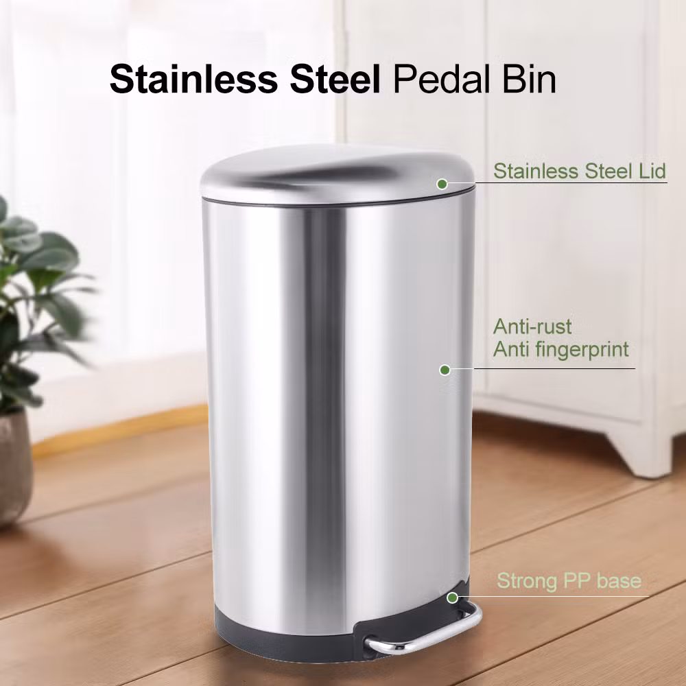 New Arrival Commercial Factory Modern Trash Bin Stainless Steel Garbage Can