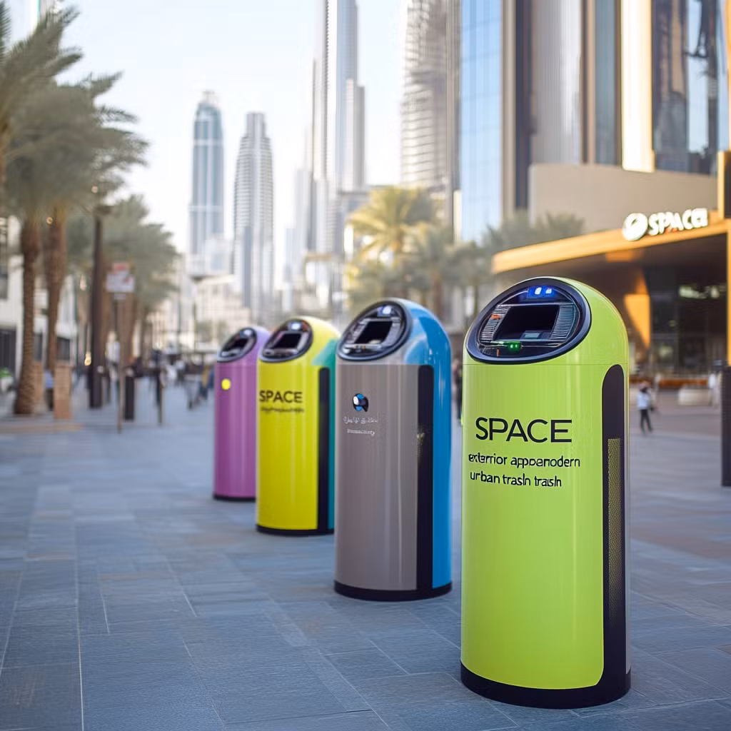 Modern Intelligent Smart Rubbish Bin with Weatherproof Aluminum Alloy Frame and Smart Waste Features