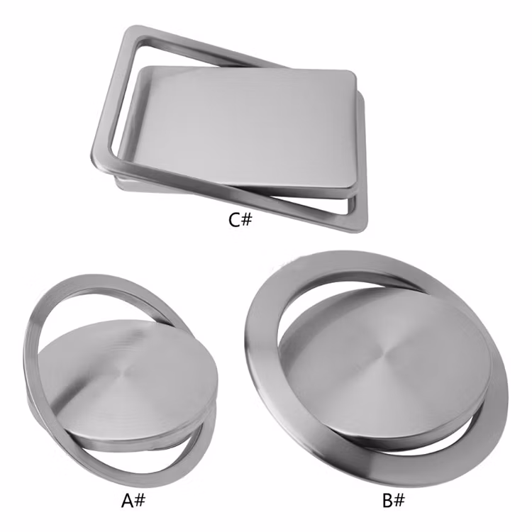 Trash Bin Counter Top Cover Built-in Flap Garbage Can Lid for Kitchen