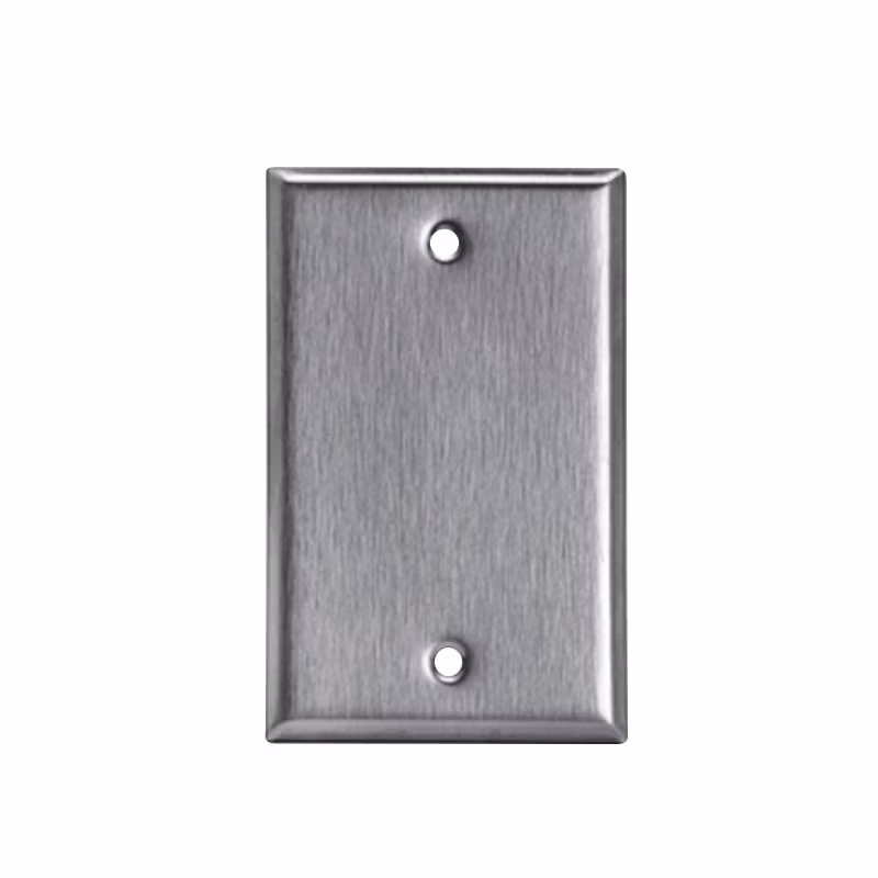 1-Gang Blank Metal Outlet Receptacle Stainless Steel Wall Plate