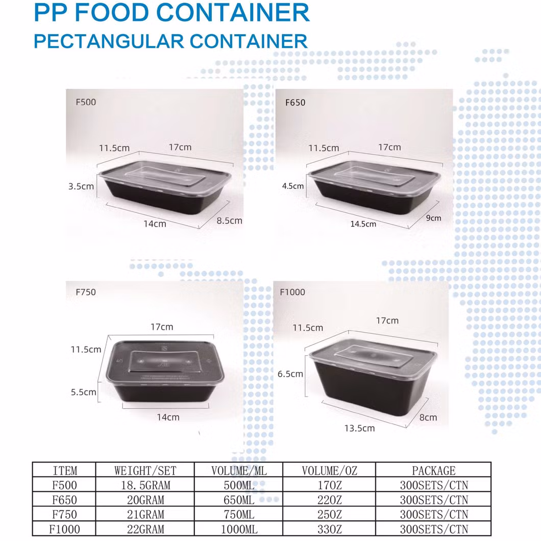 America Biodegradable Food Lunch Box Takeaway Plastic Round Container with Lid
