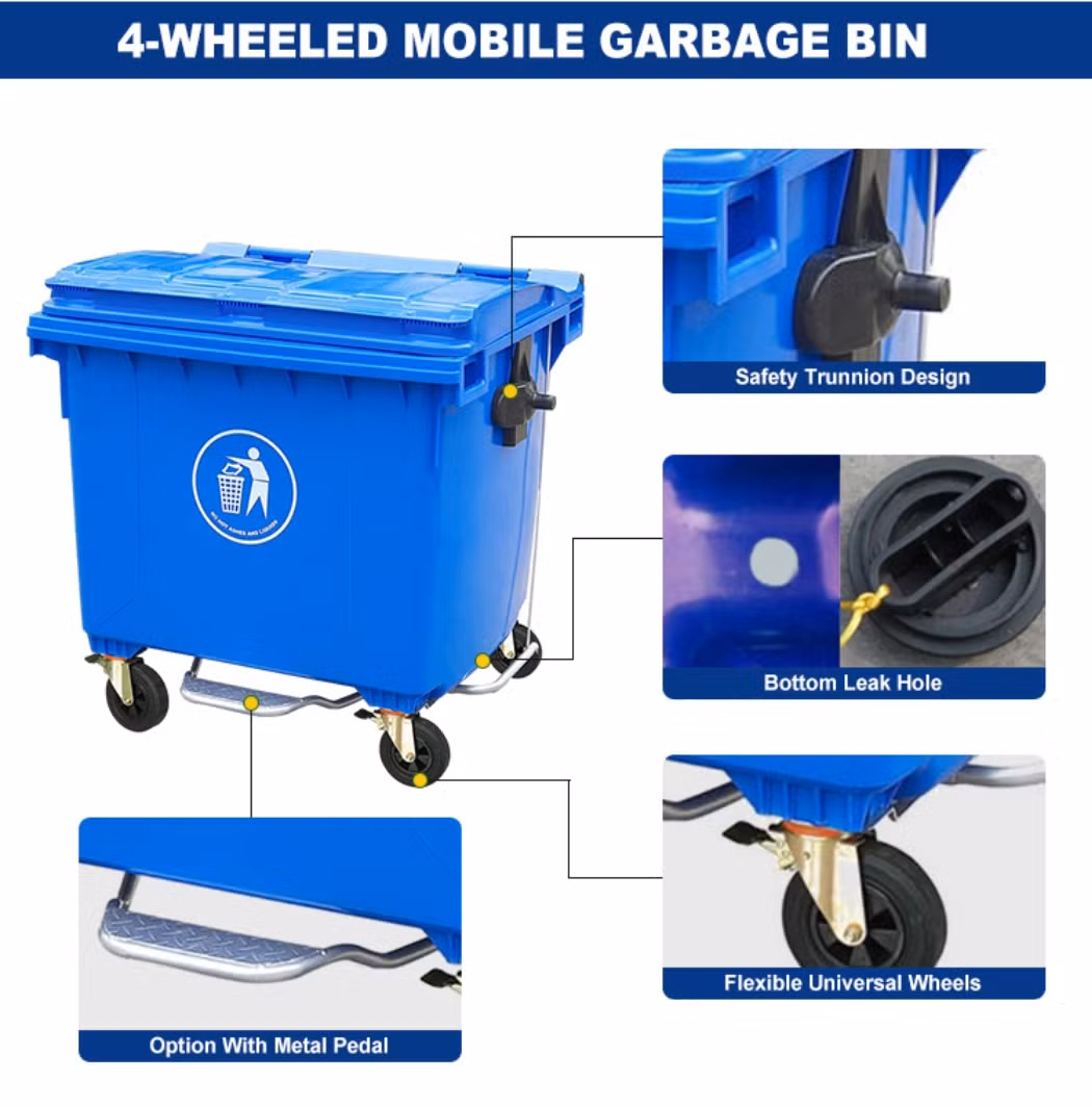 Good Quality Cheap Price 30L Outdoor Park Street Kitchen Waste Bin in Plastic PE Large Capacity Waste Bins