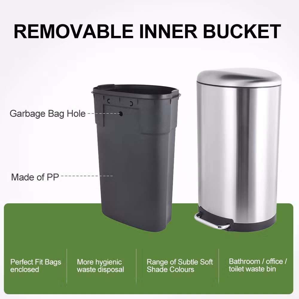 New Arrival Commercial Factory Modern Trash Bin Stainless Steel Garbage Can