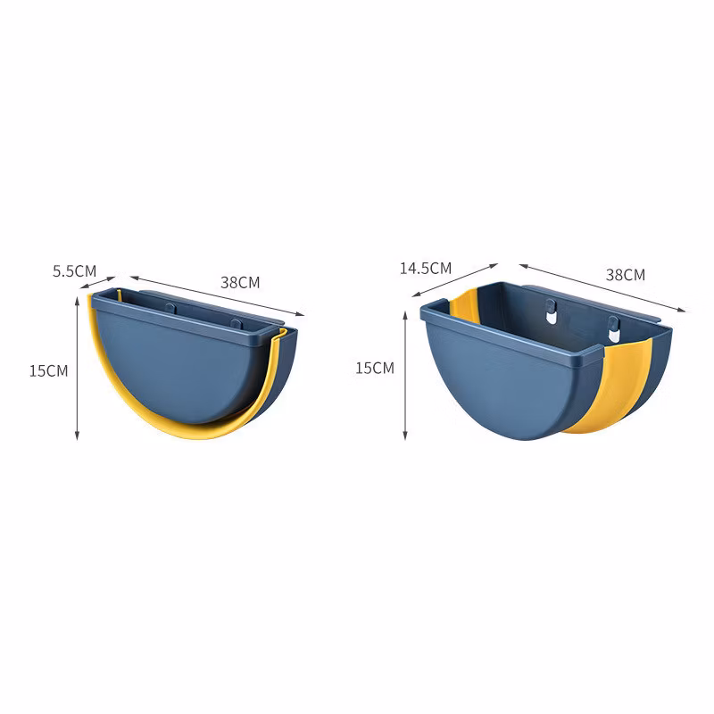 Foldable Waste Bin for Kitchen Cabinet Door Home Garden Office School Kitchen Bathroom Car, Dry and Wet Garbage Separation Hanging Trash Can Bl12254