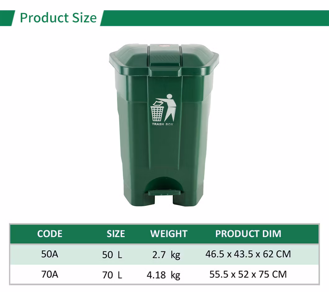Pedal Trash Can Thickened Large Industrial Commercial Sanitation Kitchen Plastic Trash Rubbish Bin