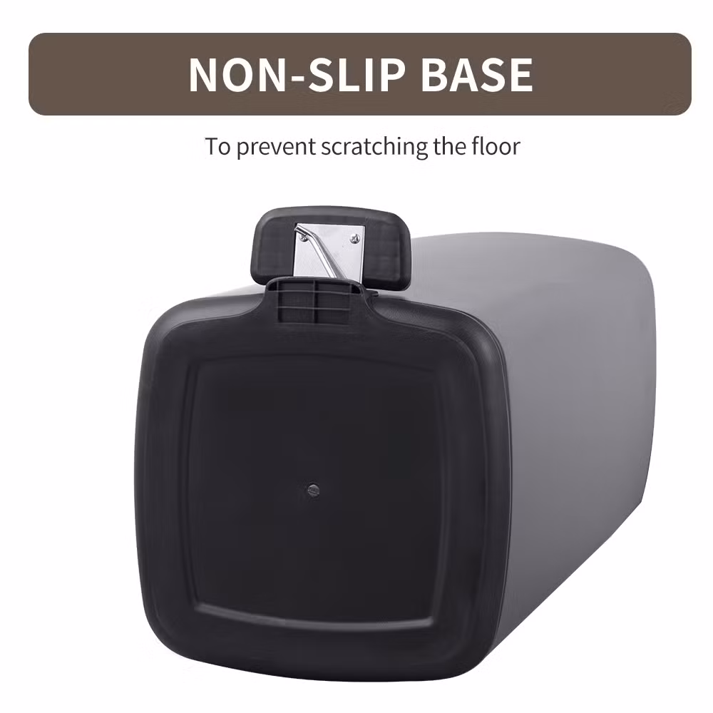 5L 30L Hotel Room Matt Black Square Dustbin Garbage Trash Can with Step Foot Square Waste Bin
