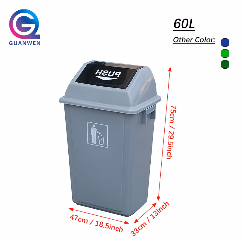 13 Gallon Trash Can with Lid Black Office Trash Can Plastic Trash Bin