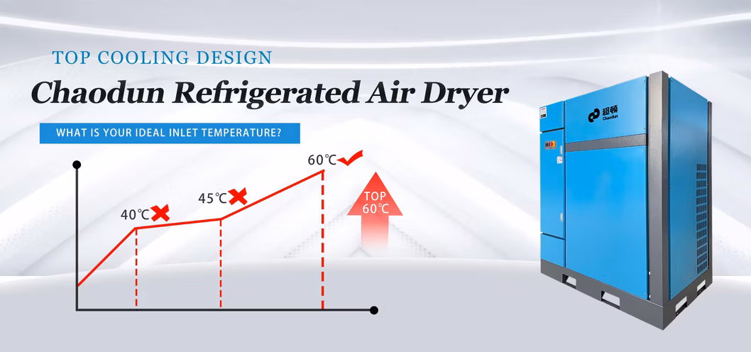 High Performance Compressed Air Dryer Cooling System 3.8m3/Min