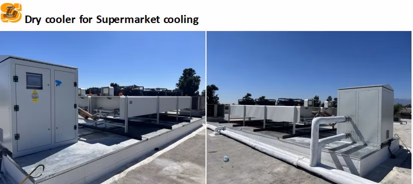 Low Sound Efficient Power Fin Tube Air Cooler Heat Exchanger with Freecooling