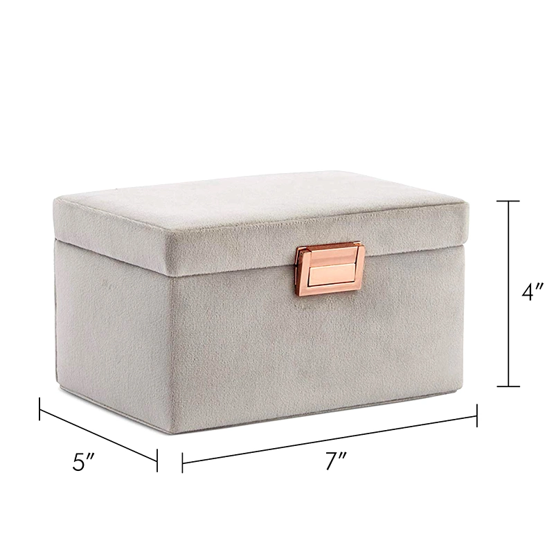 Girls Two Layers with Lock Velvet Jewelry Case Gift Jewelry Storage Box