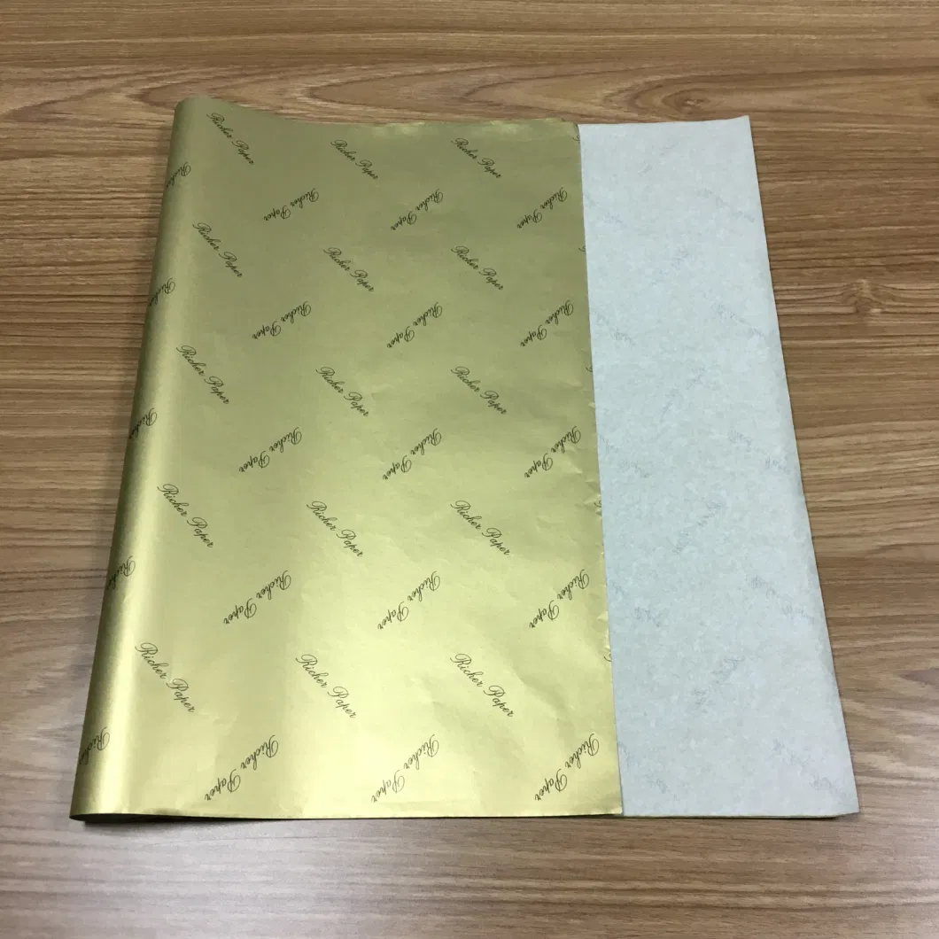 Factory Sale Printing Golden Silver Foil Paper Packaging Wrapping Tissue Paper for Gift Box Red Wine Clothing Shoes Bouquet