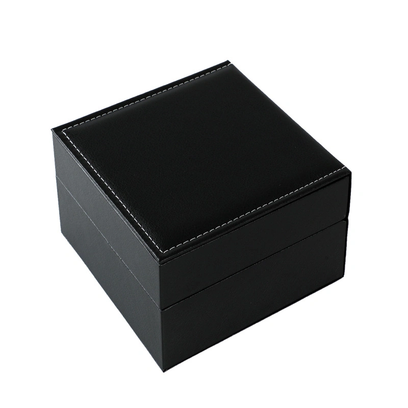 Premium PU Leather Package Black Leather Storage Organizer Luxury Watch Box Custom