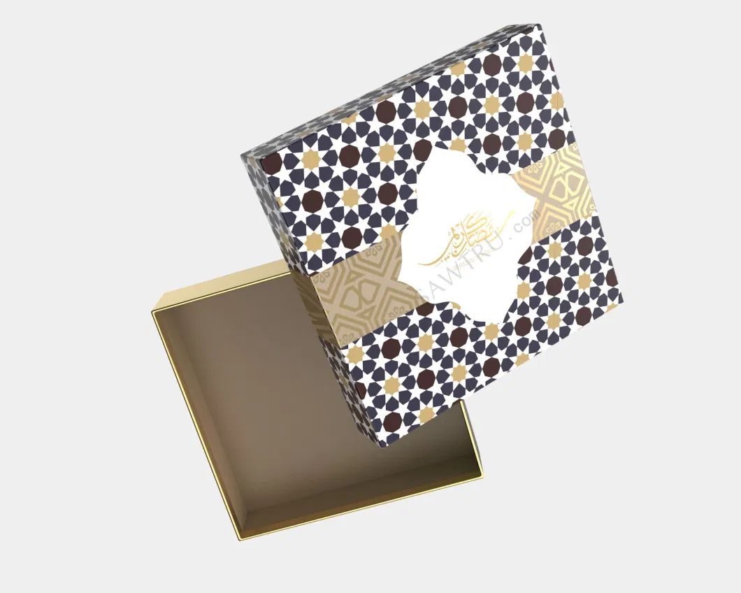 2023 New Design Brown Gold Stamping Paper Packaging Box for Food