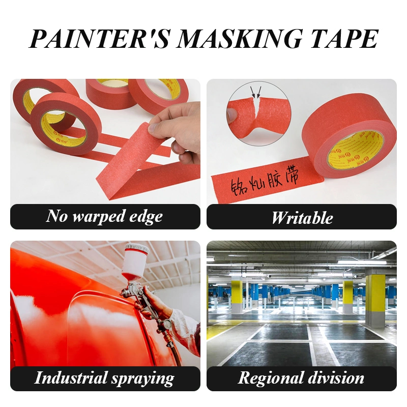 Custom Washi Tape Factory Wholesale Price Red Color Custom Washi Masking Tape for Interior