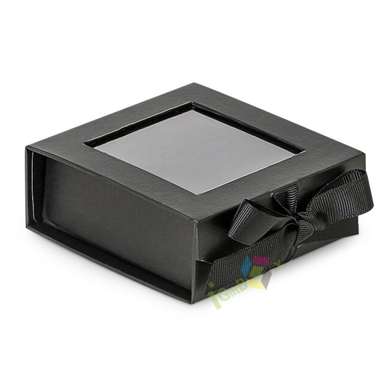 Customize Flip Top PVC Window Rigid Cardboard Magnetic Closure Custom Packaging Square Gift Box with Clear Lid