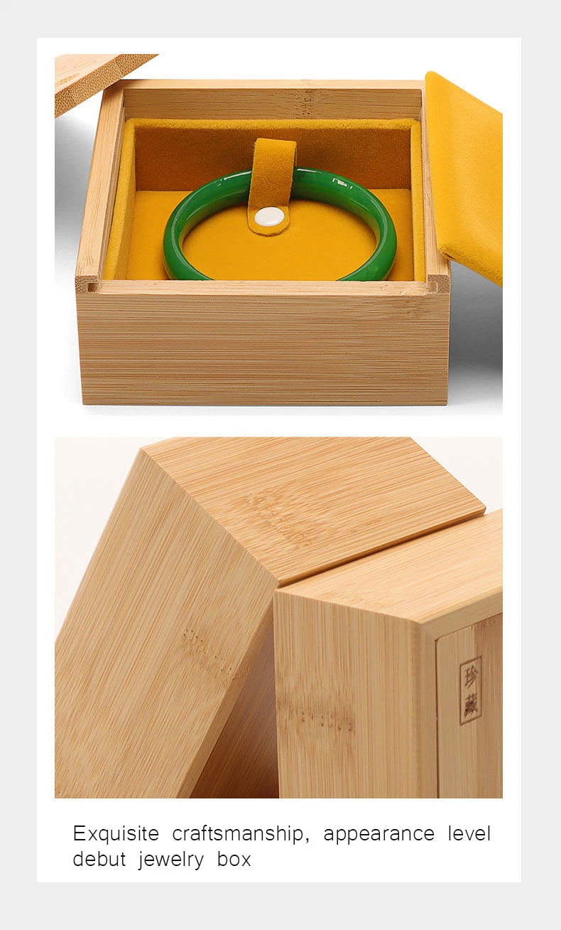 Factory Wholesale High-End Bamboo and Wood Bracelet Jade Jewelry Box Ring Pendant Gift Packing Box