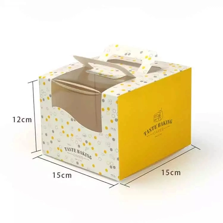 Customized Design Printed Birthday Cake Packing Paper Cake Box with Window