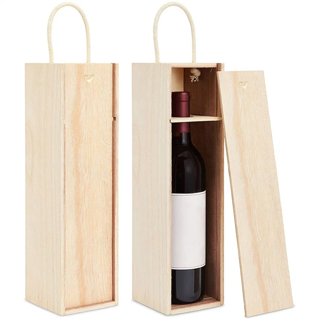 Crafts Gifts Birthdays Housewarmings 2 Pack Unfinished Wooden Wine Box with Handle