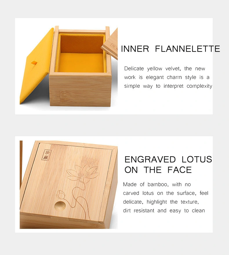 Factory Wholesale High-End Bamboo and Wood Bracelet Jade Jewelry Box Ring Pendant Gift Packing Box