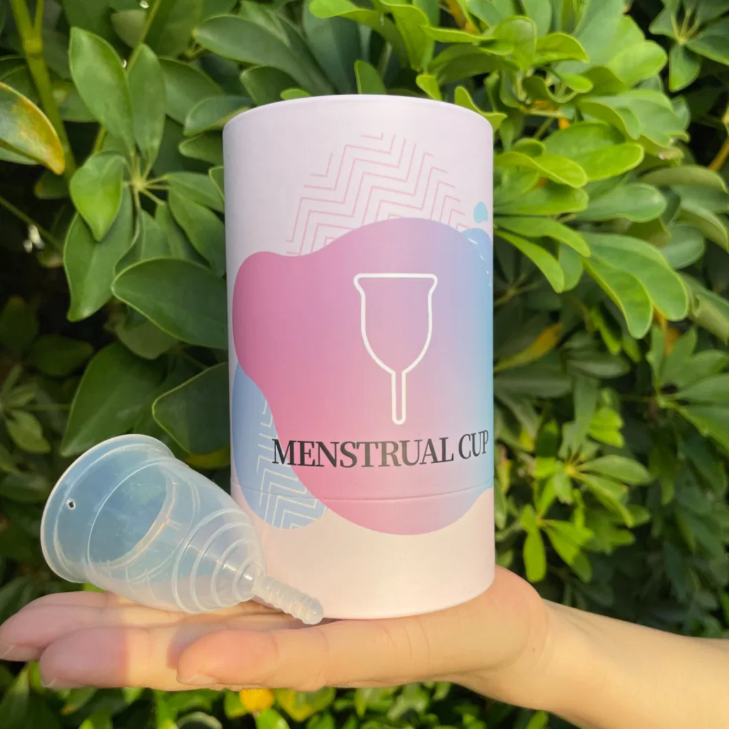 Firstsail Manufacture Eco Friendly Round Paper Tube Canister Custom Logo PVC Window Lid Gift Cylinder Packaging Box for Silicone Period Menstrual Cup