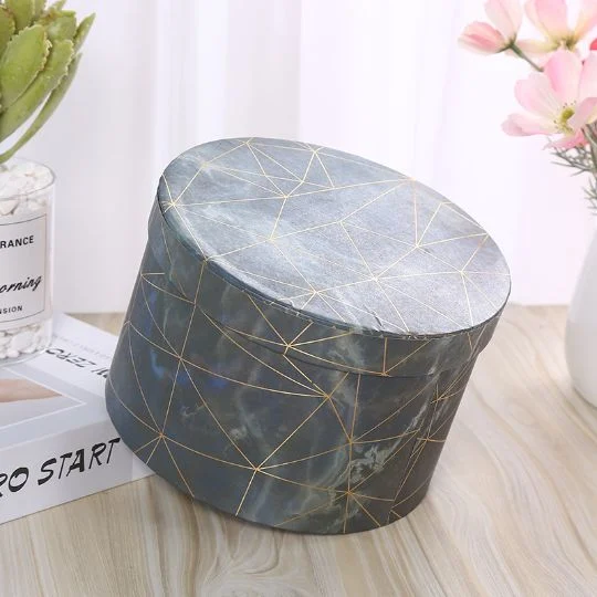 Luxury Large Cylindrical Cardboard Paper Gift Marble Boxes