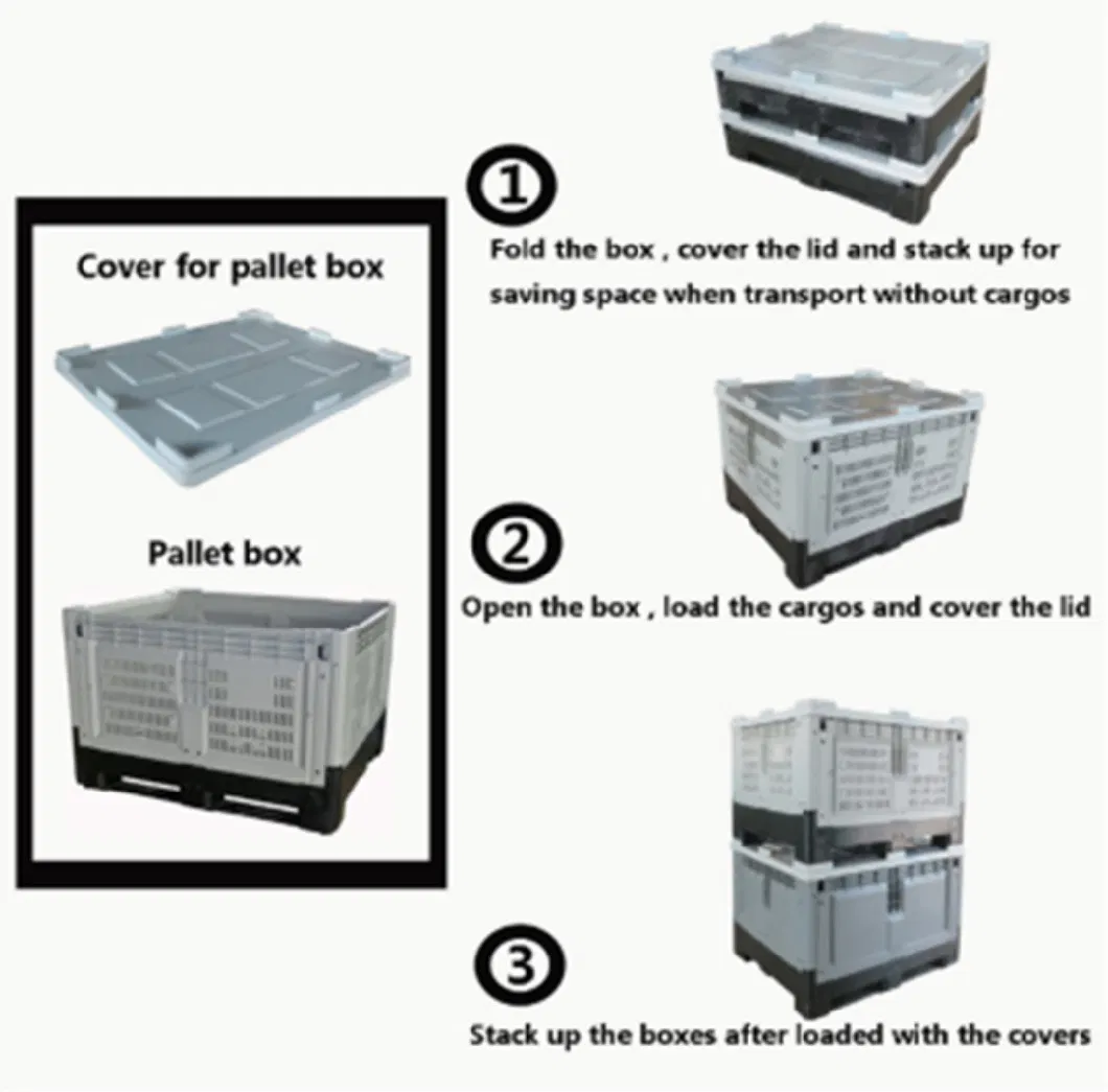 700L Hygiene Folding Plastic Pallet Box for Fruit