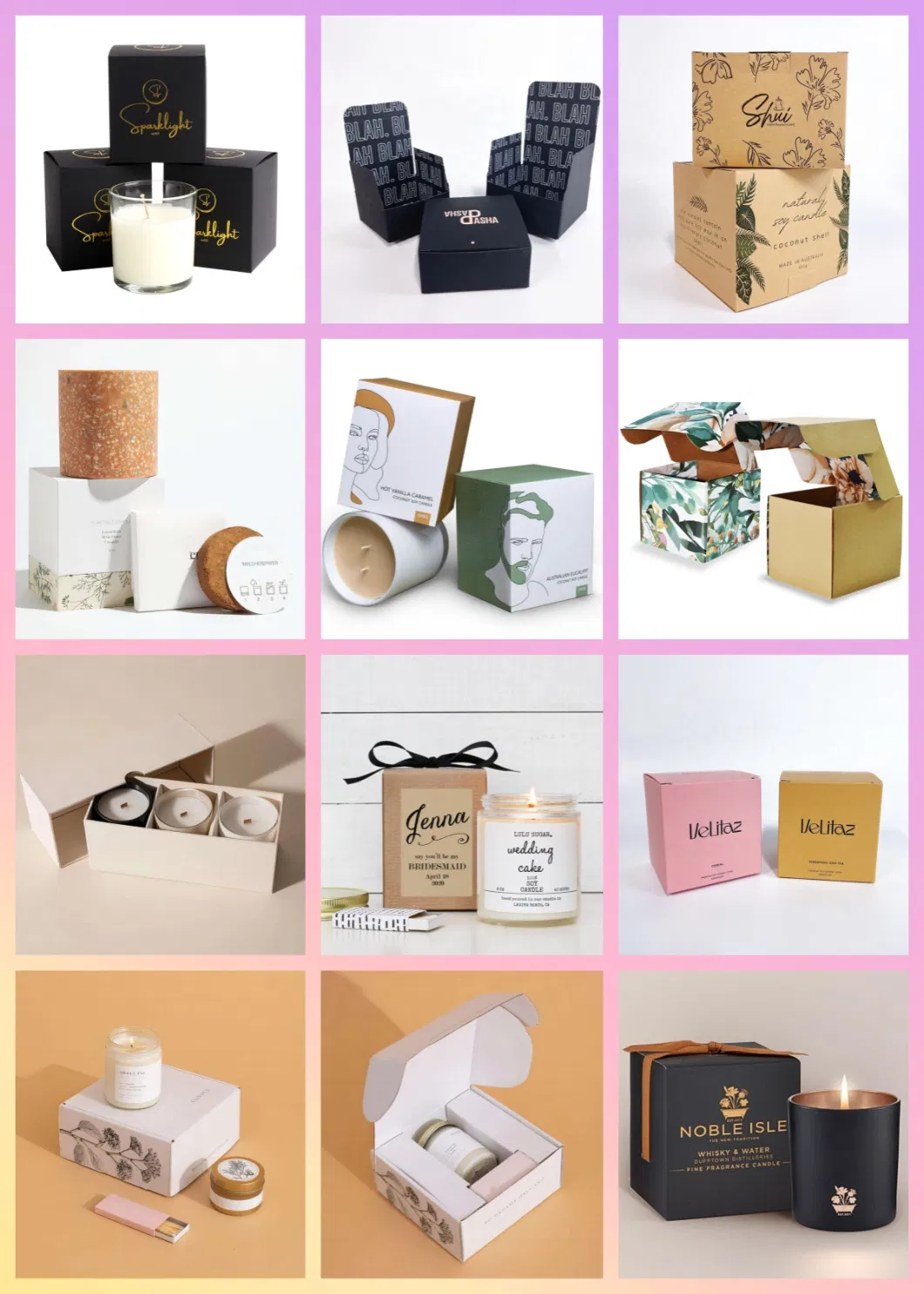 Custom Candles Boxes with Logo Packaging Soap Perfume Luxury Cosmetic Lip Gloss Lipstick Packaging Box