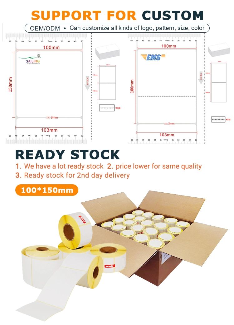 Custom White or Colour Sticker Roll, Blank Direct Thermal Label Roll