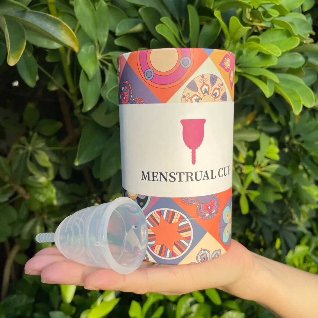 Firstsail Manufacture Eco Friendly Round Paper Tube Canister Custom Logo PVC Window Lid Gift Cylinder Packaging Box for Silicone Period Menstrual Cup