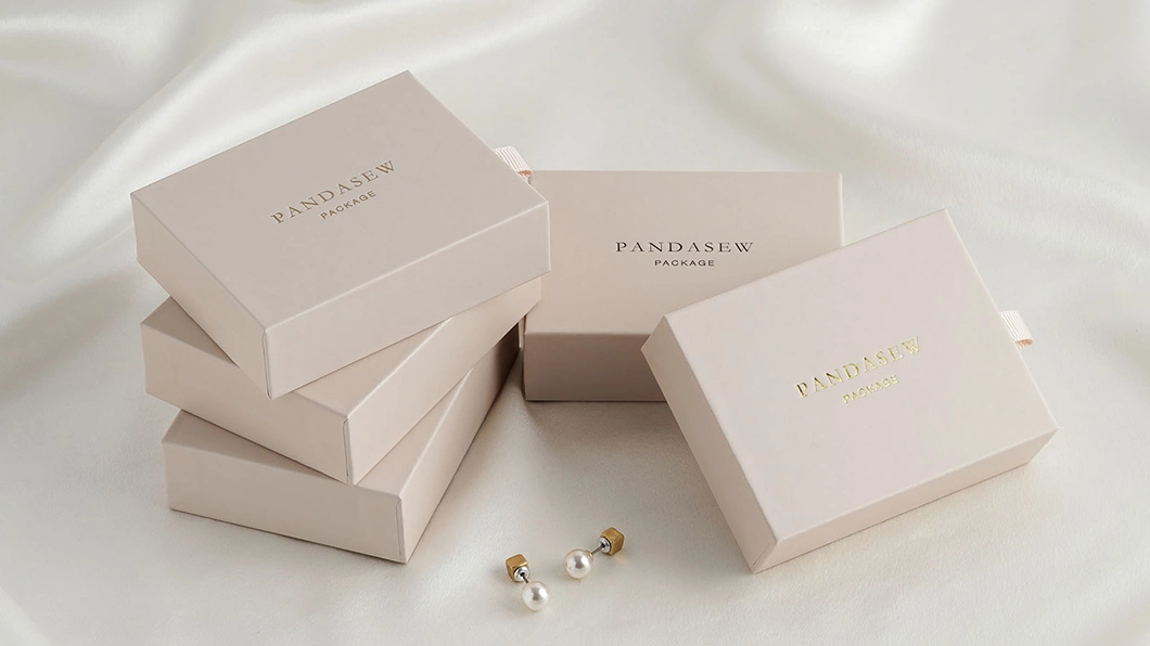 Pandasew Wholesale Custom Logo Luxury Cardboard Necklace Earrings Ring Jewelry Packaging Paper Jewelry Box