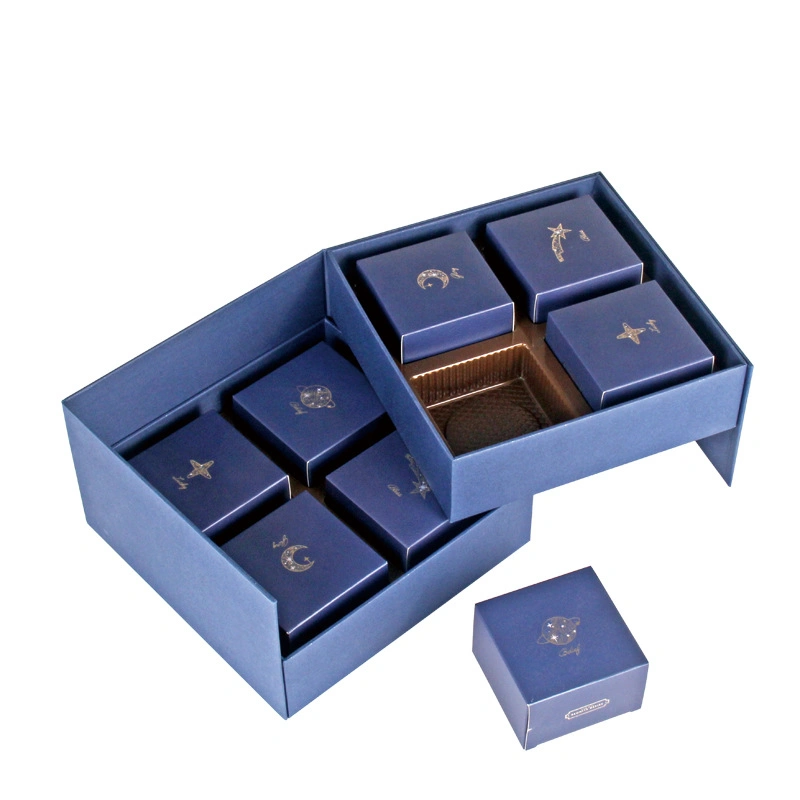 Customized Innovative Moon Cake Gift Box High-End Paper Gift Packing with Gold Cardboard Lining