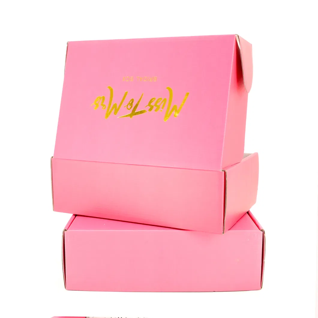 Custom Gold Foiled Logo Personalised Paper Corrugated Packaging Shipping Mailer Box