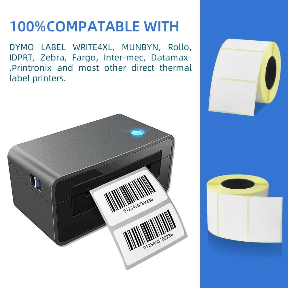 White Label Products Integrated Label Shipping Label 2.25 X 1.25 Thermal Printer Waterproof Sticker Paper Roll