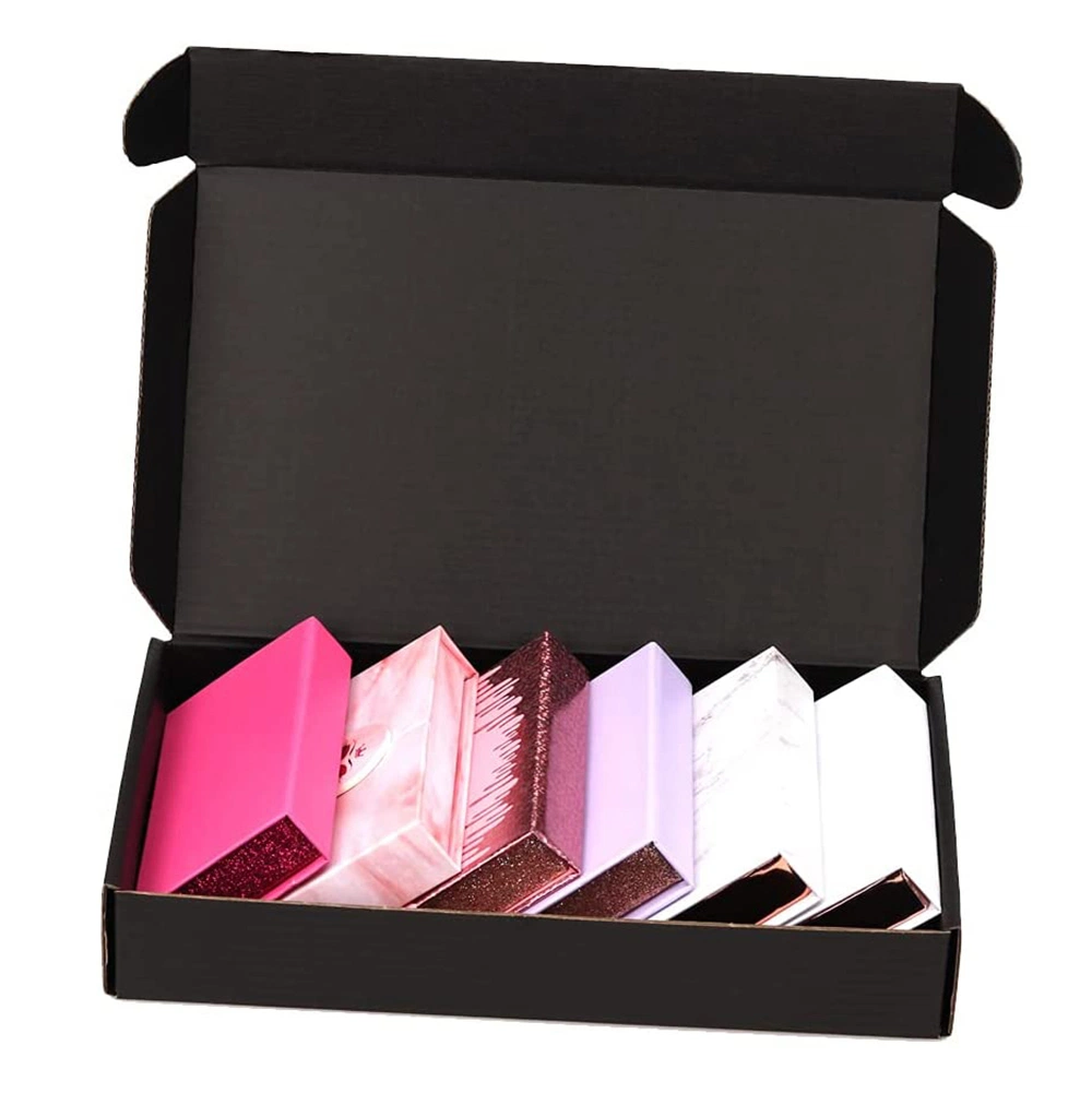 Recyclable Cardboard Boxes for Cosmetic Lash Packaging Corrugated Pink Mailer Shipping Box