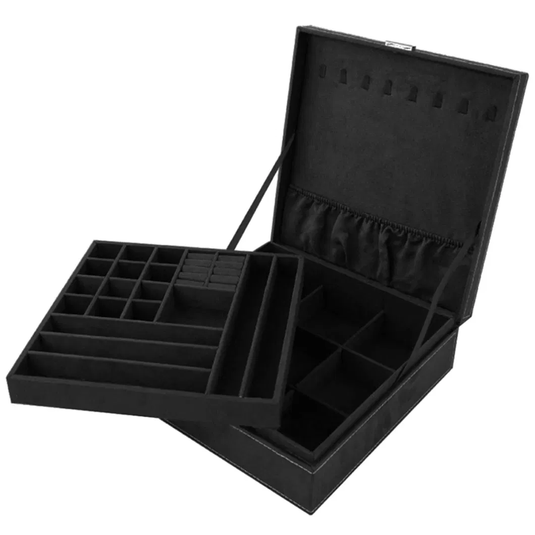 Luxury PU Leather Small Jewelry Organizer Storage Case Gift Boxes Travel Jewelry Box