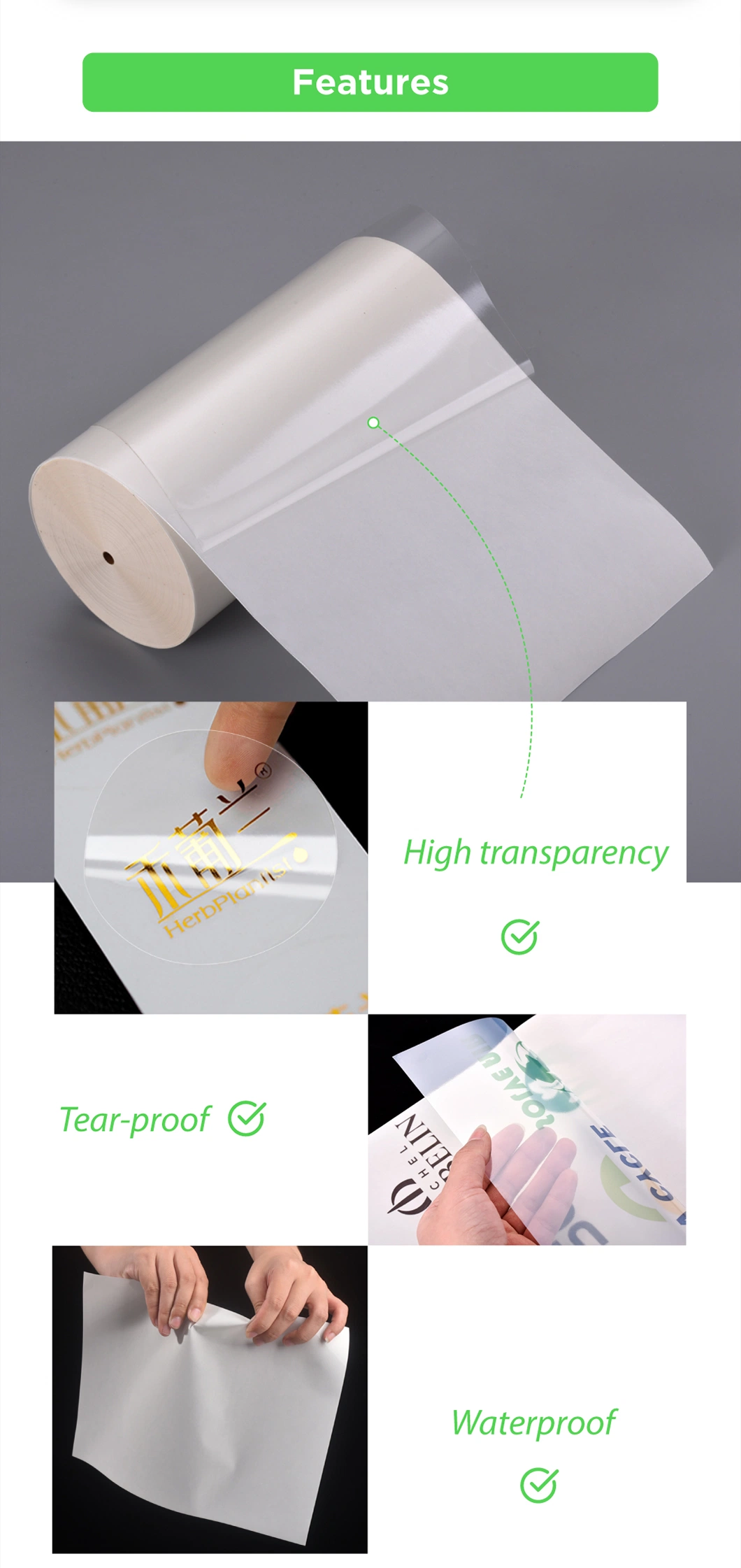 Waterproof removable glue Rightint Carton various consumer products blank label