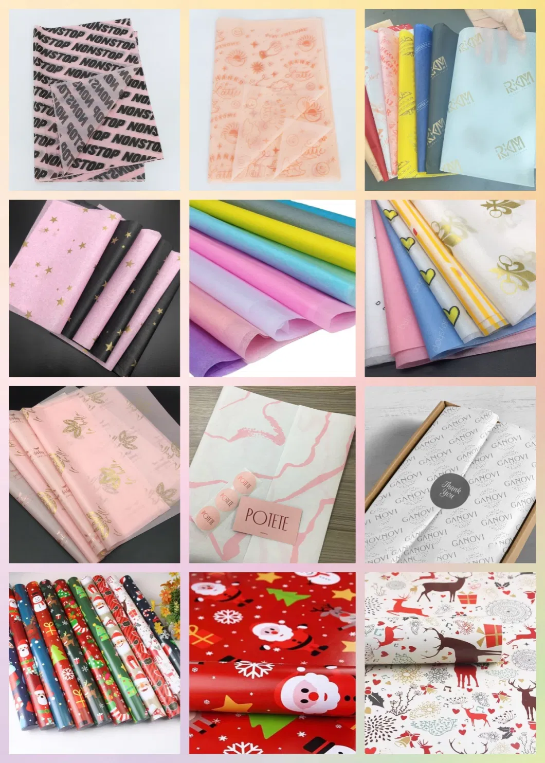 Wholesale Custom Printing Logo Holiday Birthday Gift Art Wrapping Paper