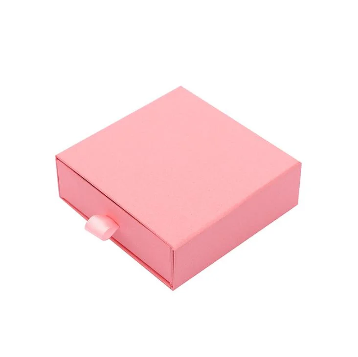 Pink Sliding Paper Jewelry Box with 4 Different Sizes, Custom Logo Paper Drawer Box