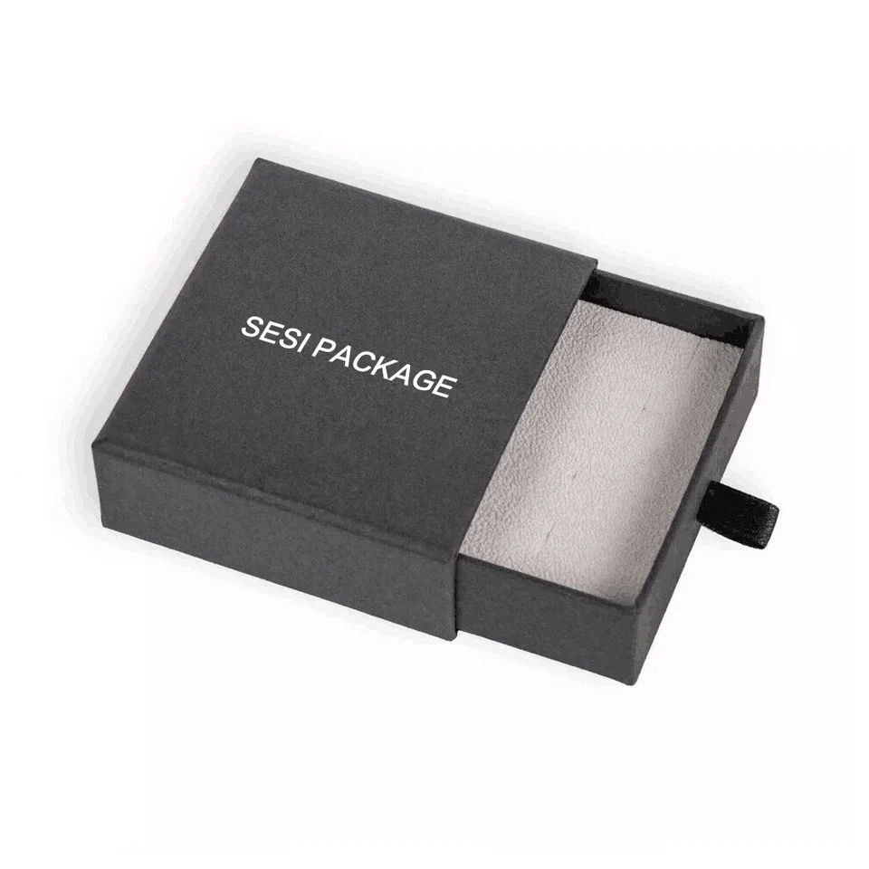 Custom Luxurious Jewellery Packaging Pouch Printed Cardboard Drawer Box Fashion White Jewelry Packaging Box with Pouch