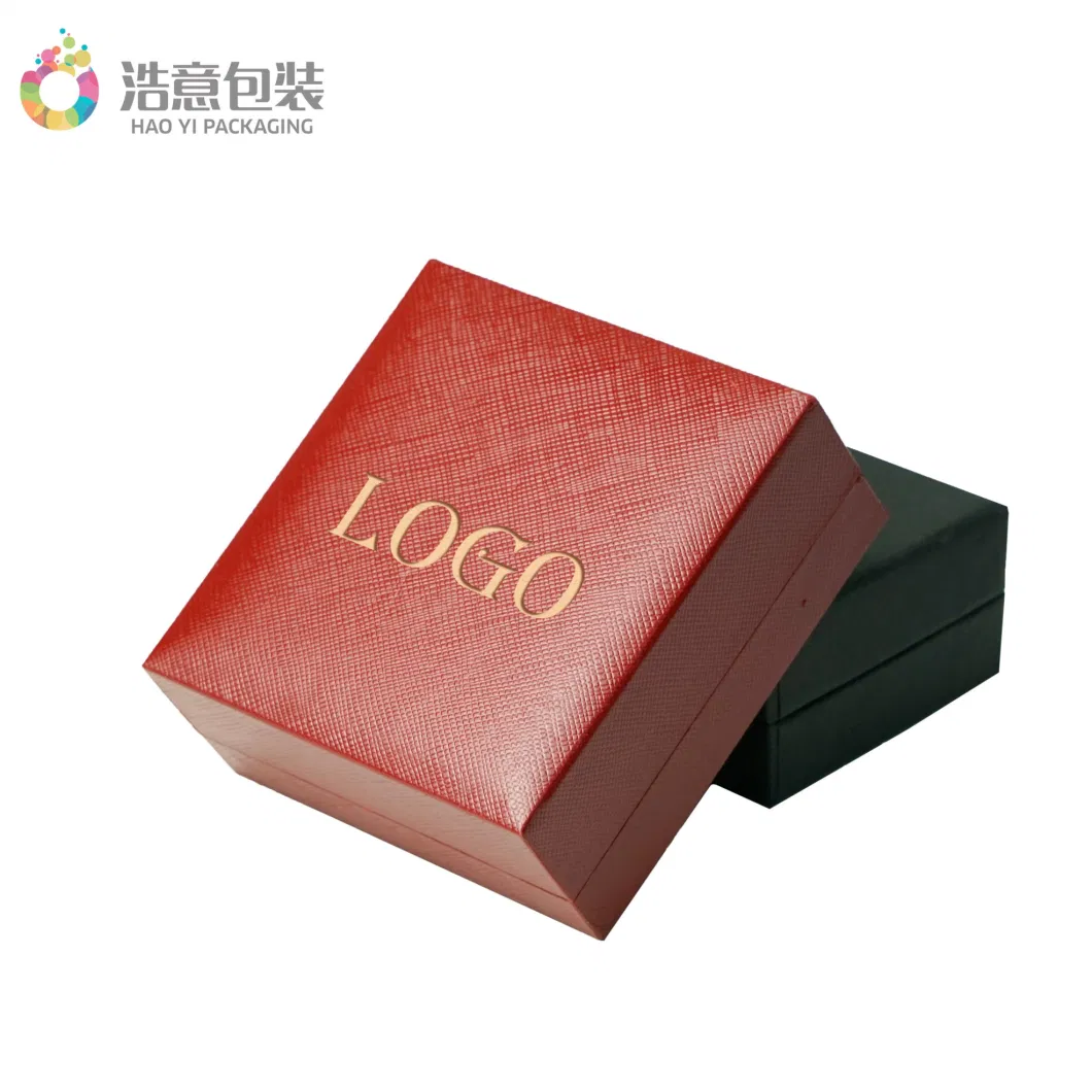 Custom Luxury Leather Bracelet Necklace Square Red Ring Gift Box for Jewelry