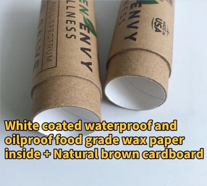 Logo Printed Biodegradable Paper Packaging Tube Custom Round Large Incense Stick Paper Tube