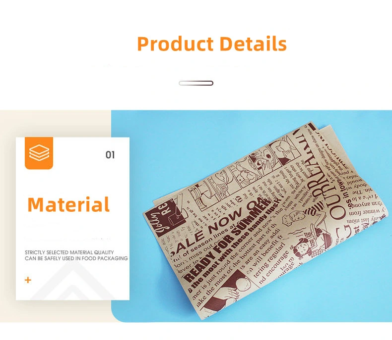 Wholesale Custom Eco Friendly Greaseproof Water Proof Deli Pizza Fried Food Wrapping Paper