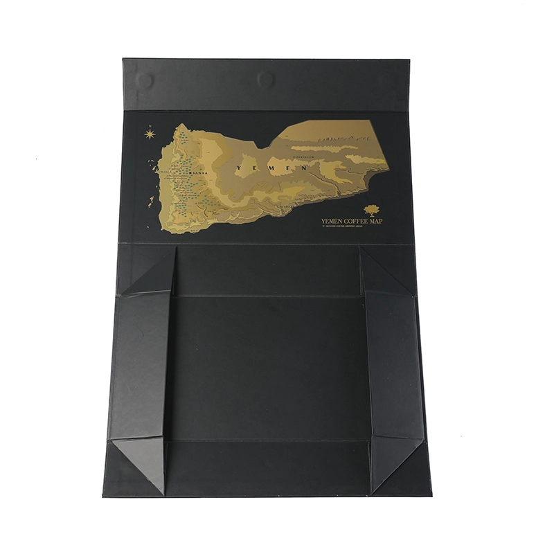 Black Custom Logo Foldable Magnetic Premium Luxury Recyclable Rigid Cardboard Paper Packaging Clothing Box Flip Top Gift Boxes