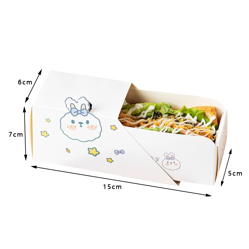 Custom Size Logo Kraft Paper Bread Cheese Toast Cake Food Drawer Box Packaging Egg Puffs Sandwich Box