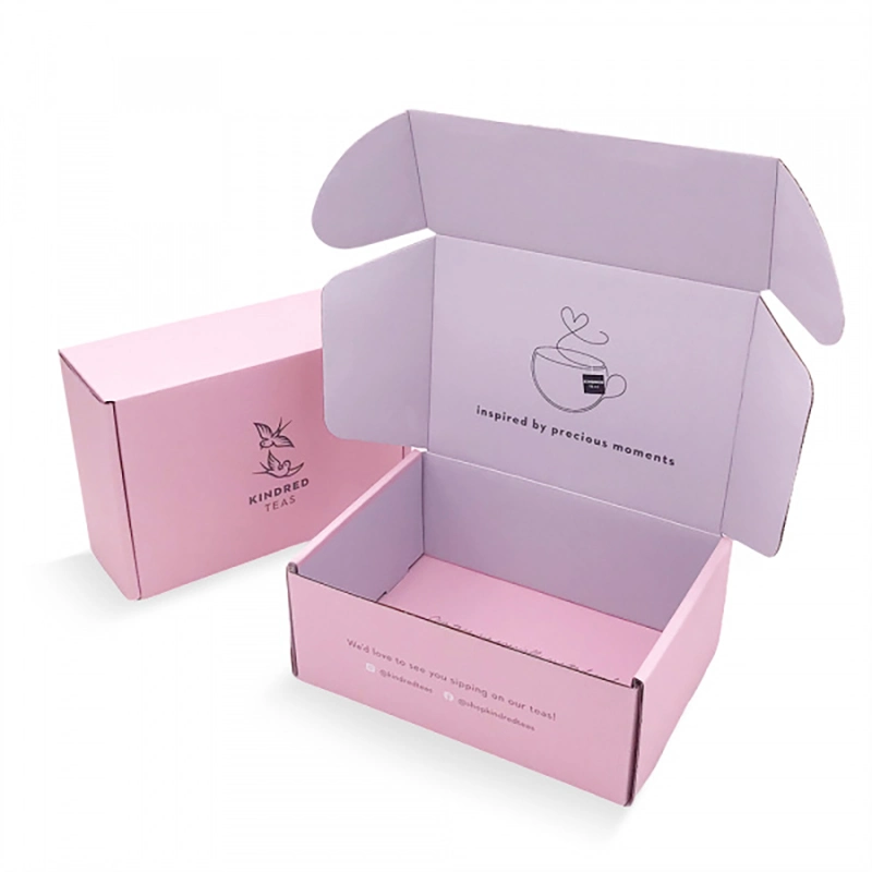 Cartons Mailer Box Pink Cosmetics Mailing Skin Care Corrugated Paper Packaging Box