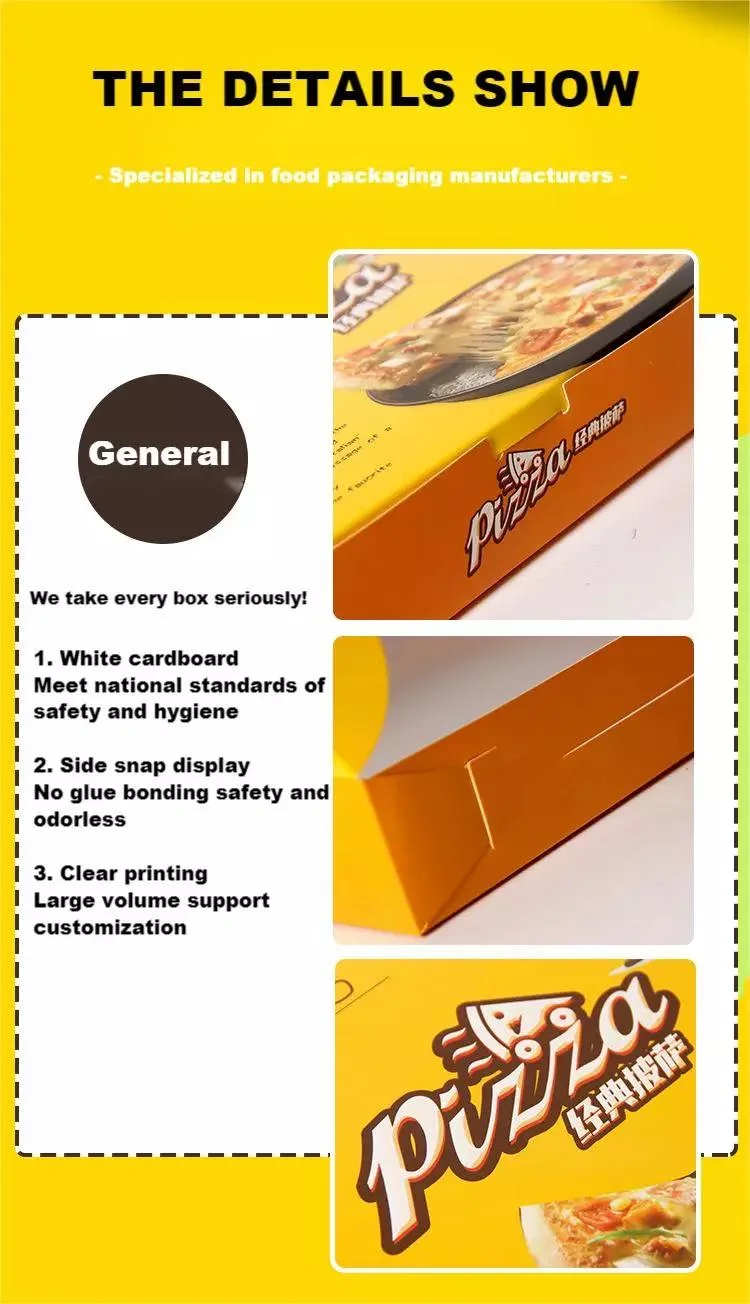 Personalized Luxury Large Custom Paper Cardboard Food Grade Delivery Box Black Pizza Box