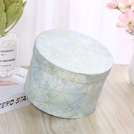 Luxury Large Cylindrical Cardboard Paper Gift Marble Boxes