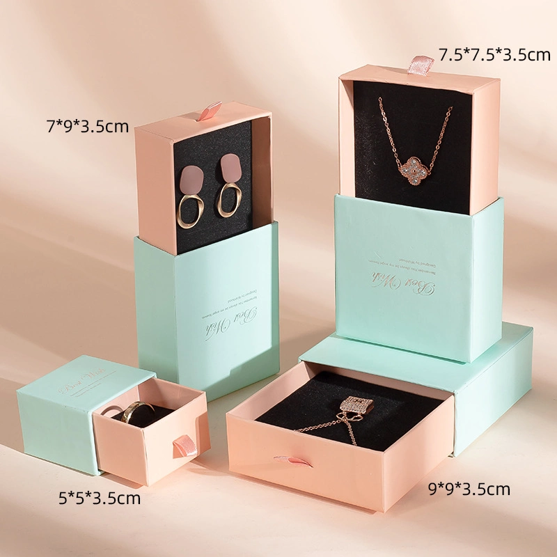 Black Gold Stamping China Wholesale Jewelry Packaging Box Earrings Bracelet Necklace Ring Bracelet Jewelry Box