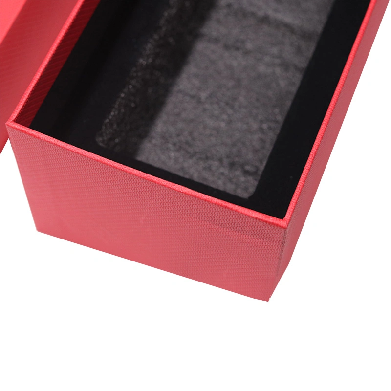 Red Color Paper Wine Gift Box with Gold Stamping Logo for Wine Champagne Glass/Bottle